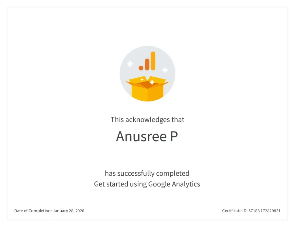 freelance digital marketer in kannur google analytics certification